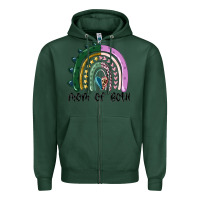 Sports Green mom of both rainbow Zipper Hoodie - MaliasSmallBusiness