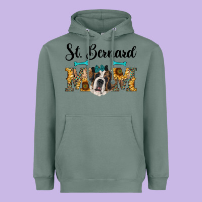Western St. Bernard Mom Heavyweight Hoodie Designed By Ranaportraitstore