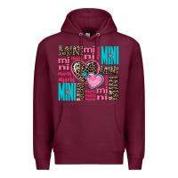 Burgundy mini mini mini with hearts Premium Hoodie - AdoDesignShop