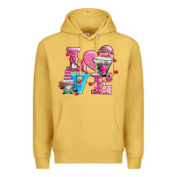 Antique Gold love and gnomes Premium Hoodie - AdoDesignShop