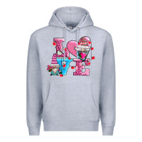 Heather Grey love and gnomes Premium Hoodie - AdoDesignShop