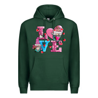 Sports Green love and gnomes Premium Hoodie - AdoDesignShop