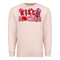 Pale Pink kiss machine Premium Sweatshirt - FaDigitalArtStudio