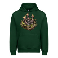 Forest Green Bird Nest With Baby Birds Urban Hoodie - LillyAllenDesigns