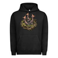 Pigment Black Bird Nest With Baby Birds Urban Hoodie - LillyAllenDesigns