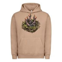 Pigment Burro Bird Nest With Baby Birds Urban Hoodie - LillyAllenDesigns