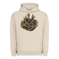 Pigment French Oak Bird Nest With Baby Birds Urban Hoodie - LillyAllenDesigns