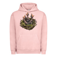 Pigment Salmon Bird Nest With Baby Birds Urban Hoodie - LillyAllenDesigns