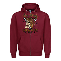 Burgundy the lonely cowboy club Zipper Hoodie - MaliasSmallBusiness