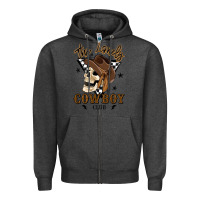 Charcoal Heather the lonely cowboy club Zipper Hoodie - MaliasSmallBusiness