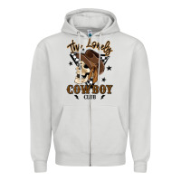 Dove Grey the lonely cowboy club Zipper Hoodie - MaliasSmallBusiness