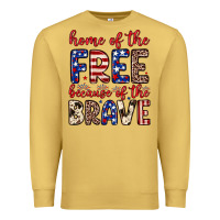 Antique Gold Home of the free because of the brave Premium Sweatshirt - Neo Western