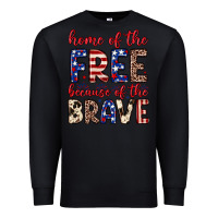Black Home of the free because of the brave Premium Sweatshirt - Neo Western