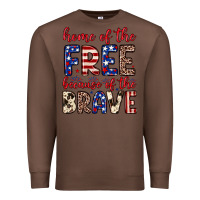 Chestnut Home of the free because of the brave Premium Sweatshirt - Neo Western
