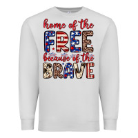 Dove Grey Home of the free because of the brave Premium Sweatshirt - Neo Western