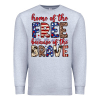 Heather Grey Home of the free because of the brave Premium Sweatshirt - Neo Western