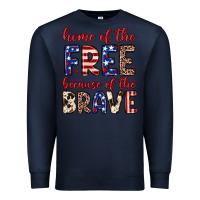 Navy Home of the free because of the brave Premium Sweatshirt - Neo Western