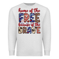 Oatmeal Heather Home of the free because of the brave Premium Sweatshirt - Neo Western