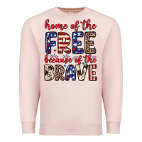 Pale Pink Home of the free because of the brave Premium Sweatshirt - Neo Western