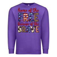 Purple Home of the free because of the brave Premium Sweatshirt - Neo Western