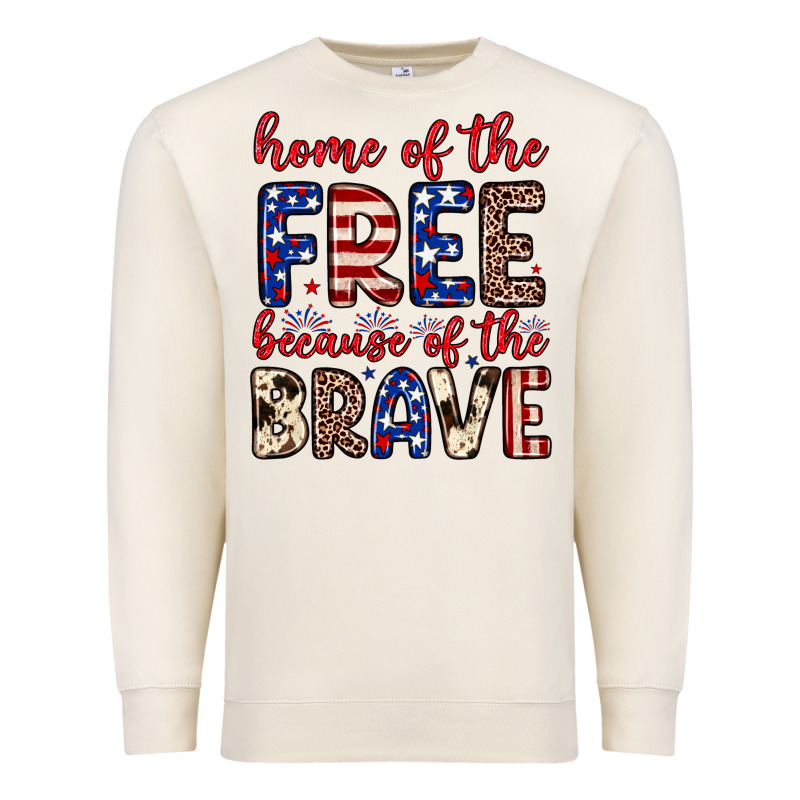 Home Of The Free Because Of The Brave Premium Sweatshirt by Neo Western | Teevron
