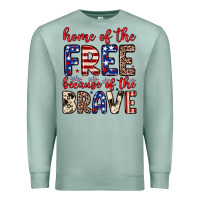Seafoam Home of the free because of the brave Premium Sweatshirt - Neo Western