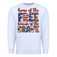 White Home of the free because of the brave Premium Sweatshirt - Neo Western