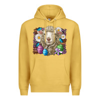 Antique Gold easter sheep eggs butterfly daisys leopard glitter wooden Premium Hoodie - Artiststas