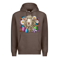 Coffee easter sheep eggs butterfly daisys leopard glitter wooden Premium Hoodie - Artiststas
