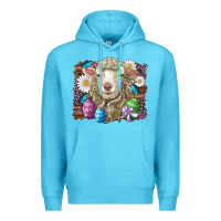 Ocean Blue easter sheep eggs butterfly daisys leopard glitter wooden Premium Hoodie - Artiststas
