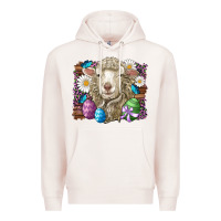 Pale Pink easter sheep eggs butterfly daisys leopard glitter wooden Premium Hoodie - Artiststas