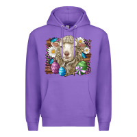 Purple easter sheep eggs butterfly daisys leopard glitter wooden Premium Hoodie - Artiststas