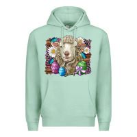 Seafoam easter sheep eggs butterfly daisys leopard glitter wooden Premium Hoodie - Artiststas