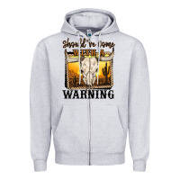 Heather Grey should've come with a warning Zipper Hoodie - MaliasSmallBusiness