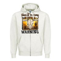Oatmeal Heather should've come with a warning Zipper Hoodie - MaliasSmallBusiness