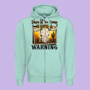 Should've Come With A Warning Zipper Hoodie Designed By Maliassmallbusiness