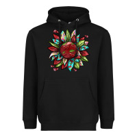 Black Cherry sunflower Heavyweight Hoodie - texasbilliewilder