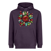 Plum Cherry sunflower Heavyweight Hoodie - texasbilliewilder