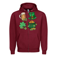 Burgundy pot of gold Zipper Hoodie - MaliasSmallBusiness