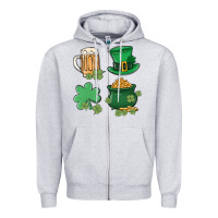 Heather Grey pot of gold Zipper Hoodie - MaliasSmallBusiness