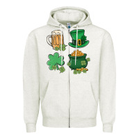 Oatmeal Heather pot of gold Zipper Hoodie - MaliasSmallBusiness