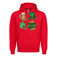Red pot of gold Zipper Hoodie - MaliasSmallBusiness