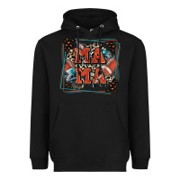 Black American football mama with leopard Heavyweight Hoodie - Zillion Design Studio