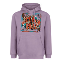 Lavender American football mama with leopard Heavyweight Hoodie - Zillion Design Studio