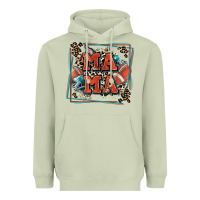 Matcha American football mama with leopard Heavyweight Hoodie - Zillion Design Studio