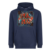 Navy American football mama with leopard Heavyweight Hoodie - Zillion Design Studio
