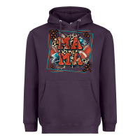 Plum American football mama with leopard Heavyweight Hoodie - Zillion Design Studio