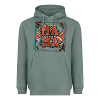 Sage American football mama with leopard Heavyweight Hoodie - Zillion Design Studio