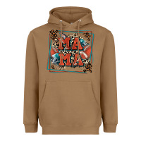 Toasted Coconut American football mama with leopard Heavyweight Hoodie - Zillion Design Studio
