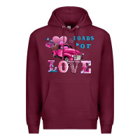 Burgundy loads of love wıth truck Premium Hoodie - AdoDesignShop